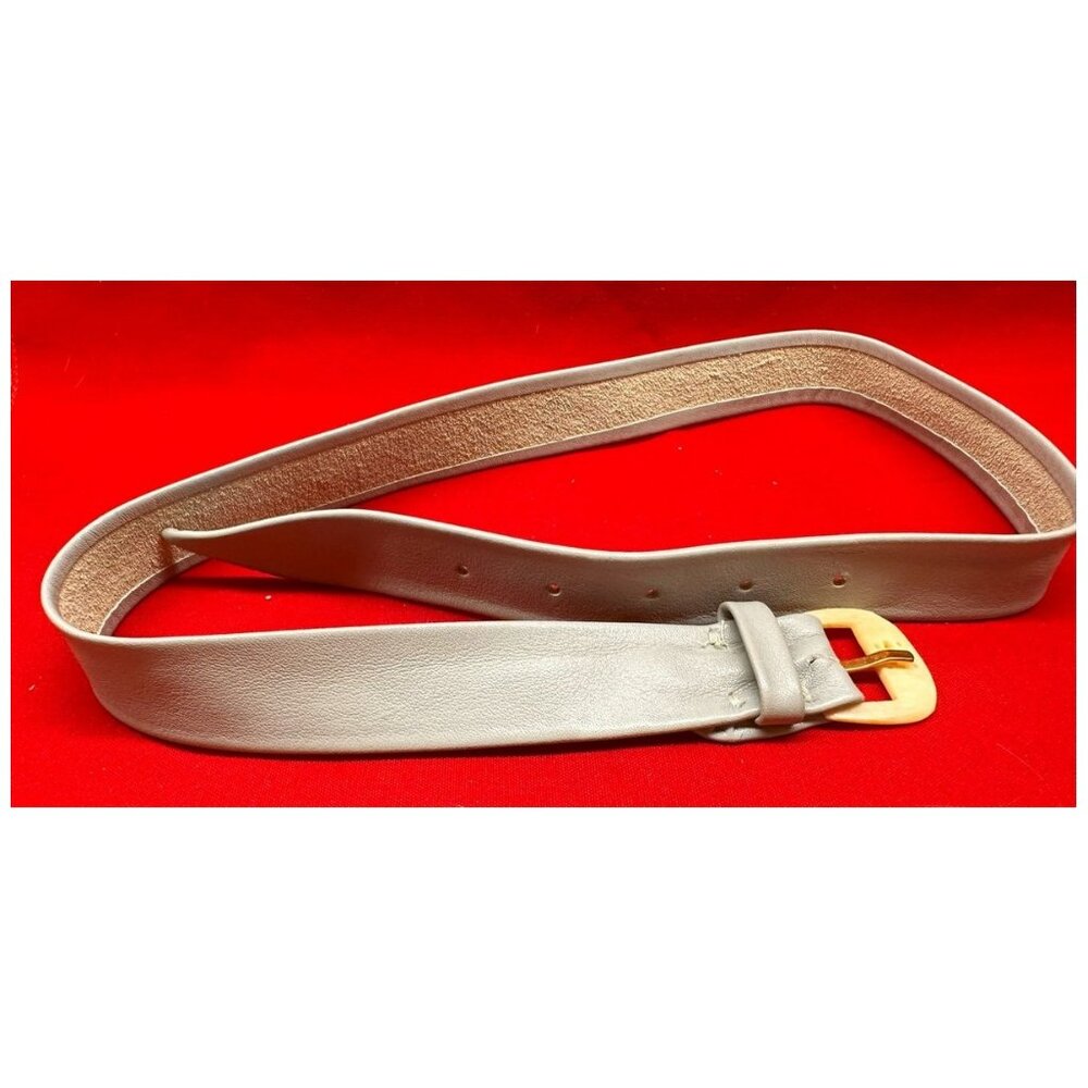 Evan Picone Belt Women's Size "S" Gray w/ Faux Ivory Buckle #3508P ~30" x 1-1/8"